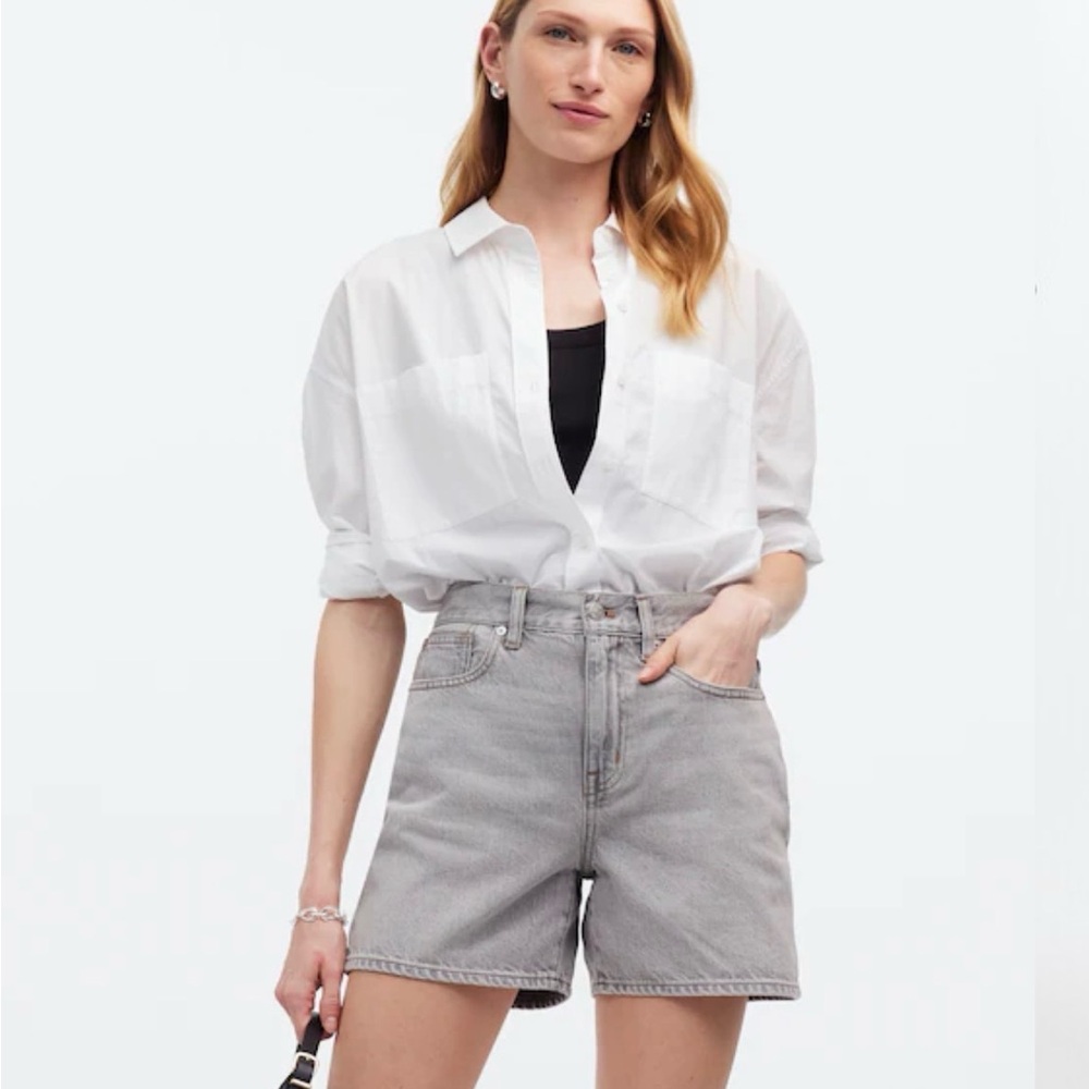 Madewell 90’s Jean Gray Mid-Rise Denim Shorts 30